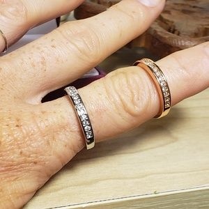 White or rose gold half eternity bands